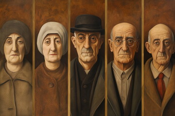 Naklejka premium 高齢者の顔,Generative AI AI画像