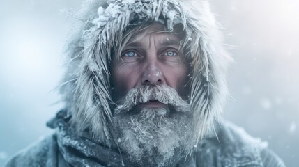 Man in an extreme winter environment Generative AI