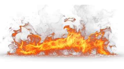 Flame Fire isolated on transparent background fiery 