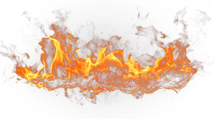 Flame Fire isolated on transparent background fiery 
