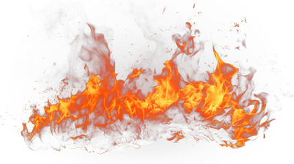 Flame Fire isolated on transparent background fiery 