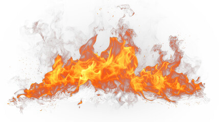 Flame Fire isolated on transparent background fiery 