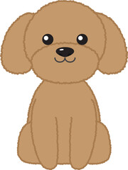 Poodle light brown color cute dog icon.