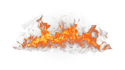 Flame Fire isolated on transparent background fiery 