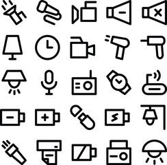 Pack of Electronic Devices Line Icons

