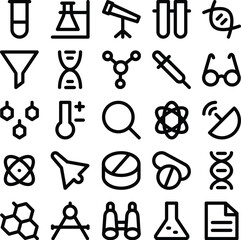 Obraz premium Science Line Vector Icons Pack