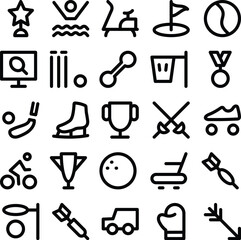Bold Line Icons of Gym and Workout

