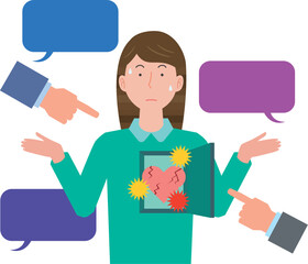 心が傷つく女性