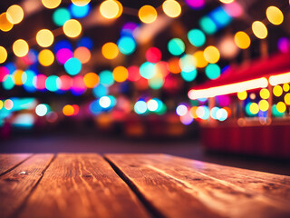 Hintergrund leerer Holztisch Festplatz