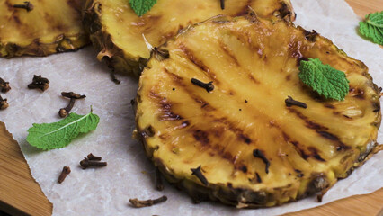 Grilled pineapple slices