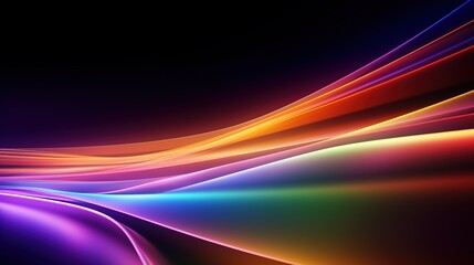 Neon lights flowing over dark background