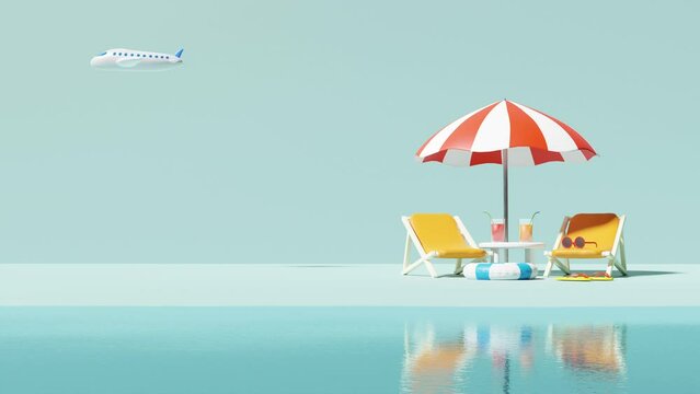 leisure in summer vacation. 3d rendering.