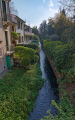 Charming Medieval Canal Scene in Padua Italy