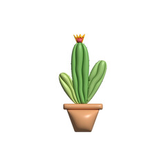 3D Cute Cactus Plants