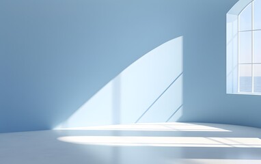 Interior of empty room with window and sunlight