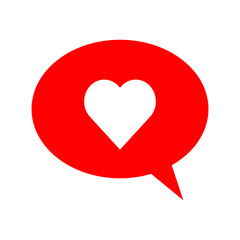 Heart in speech bubble icon. Vector illustration. EPS 10.