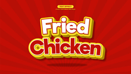 Fried Chicken 3D Vector Text Effect