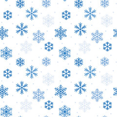 Snowflake Christmas repeat seamless pattern vector