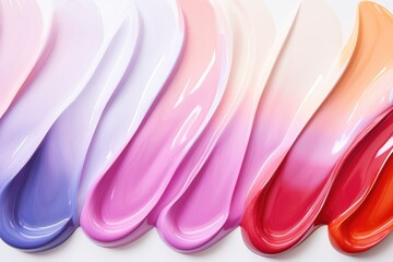Set of multicolored smears of nail polish isolated on white background. ai generative - obrazy, fototapety, plakaty