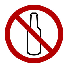 No beer symbol, prohibition sign. Flat vector illustration isolated on white