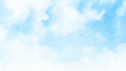 Background with clouds on blue sky. Vector background