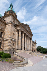 Fototapeta premium Bundesverwaltungsgericht, the German Federal Administrative Court, in Leipzig, Germany in Summer