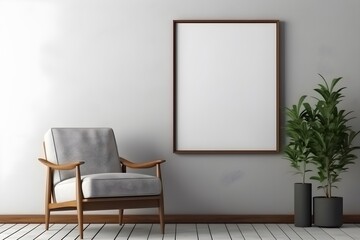 Neutral Living Space Mockup, generative, ai