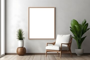 Stylish Blank Frame Scene Mockup, generative, ai