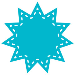 吹き出しのイラスト7【破線とシルエット（青）】