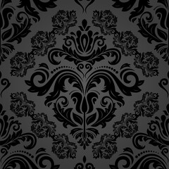 Classic dark seamless pattern. Damask orient ornament. Classic vintage dark background. Orient ornament for fabric, wallpapers and packaging