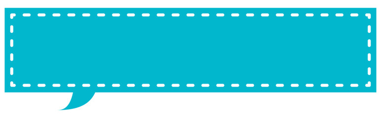 吹き出しのイラスト13【破線とシルエット（青）】