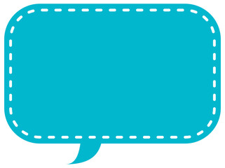 吹き出しのイラスト21【破線とシルエット（青）】