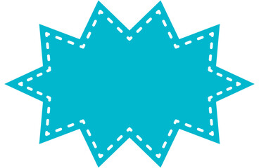 吹き出しのイラスト25【破線とシルエット（青）】