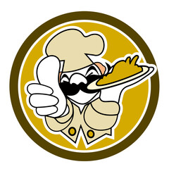 chef cartoon logo illustration