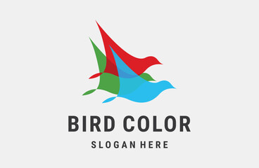 Simple bird logo ,simple and color bird logo