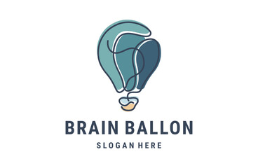 air balloon brain logo on white backround