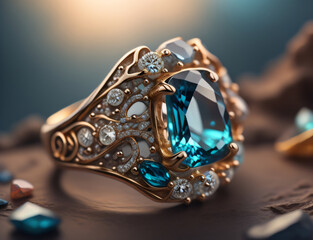 golden jewelry with diamonds