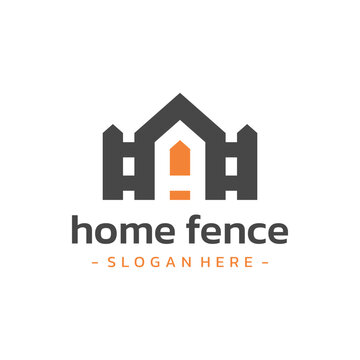 Letter A house fence logo design vector.