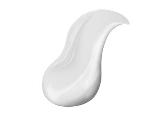 Pure White cosmetic face creme, body lotion, moisturiser smear swipe. Skin care product smudge swatch isolated on transparent background. BB CC cream Beauty product 