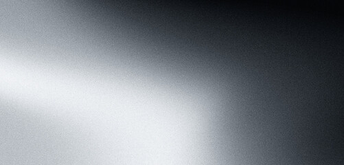 Black white grainy gradient background dark gray noise texture monochrome retro backdrop design copy space