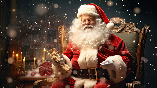 Illustration about christmas Santa Claus.