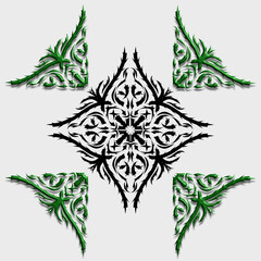 Vintage vector ornaments can be used for frames or great for backgrounds with floral patterns, modern floral grass is great in gold or other colors and applied in 3D.