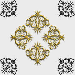 Fototapeta premium Vintage vector ornaments can be used for frames or great for backgrounds with floral patterns, modern floral grass is great in gold or other colors and applied in 3D.