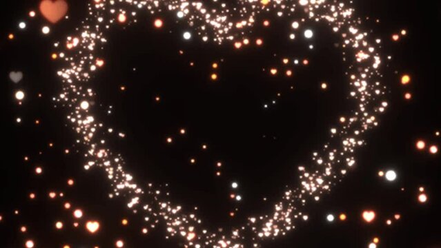 Romantic love sign animation effect, glowing in the dark, romatic element 4k