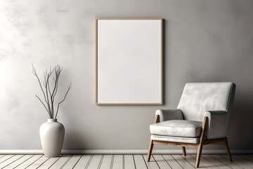 Scandinavian Blank Frame Mockup, generative, ai