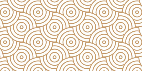 Obraz premium Seamless spirals pattern with circles and seamless pattern with waves and brown floral decoration swirl geomatices retro background.