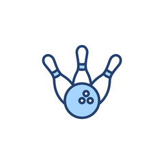 Bowling icon vector. bowling ball and pin sign and symbol.