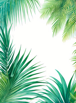 Gradient floral leaves of tropical plants background