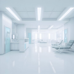 Background, modern style interior shot of  bright medical center. 