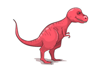 Cute tyrannosaur dinosaur, cartoon style vector illustration